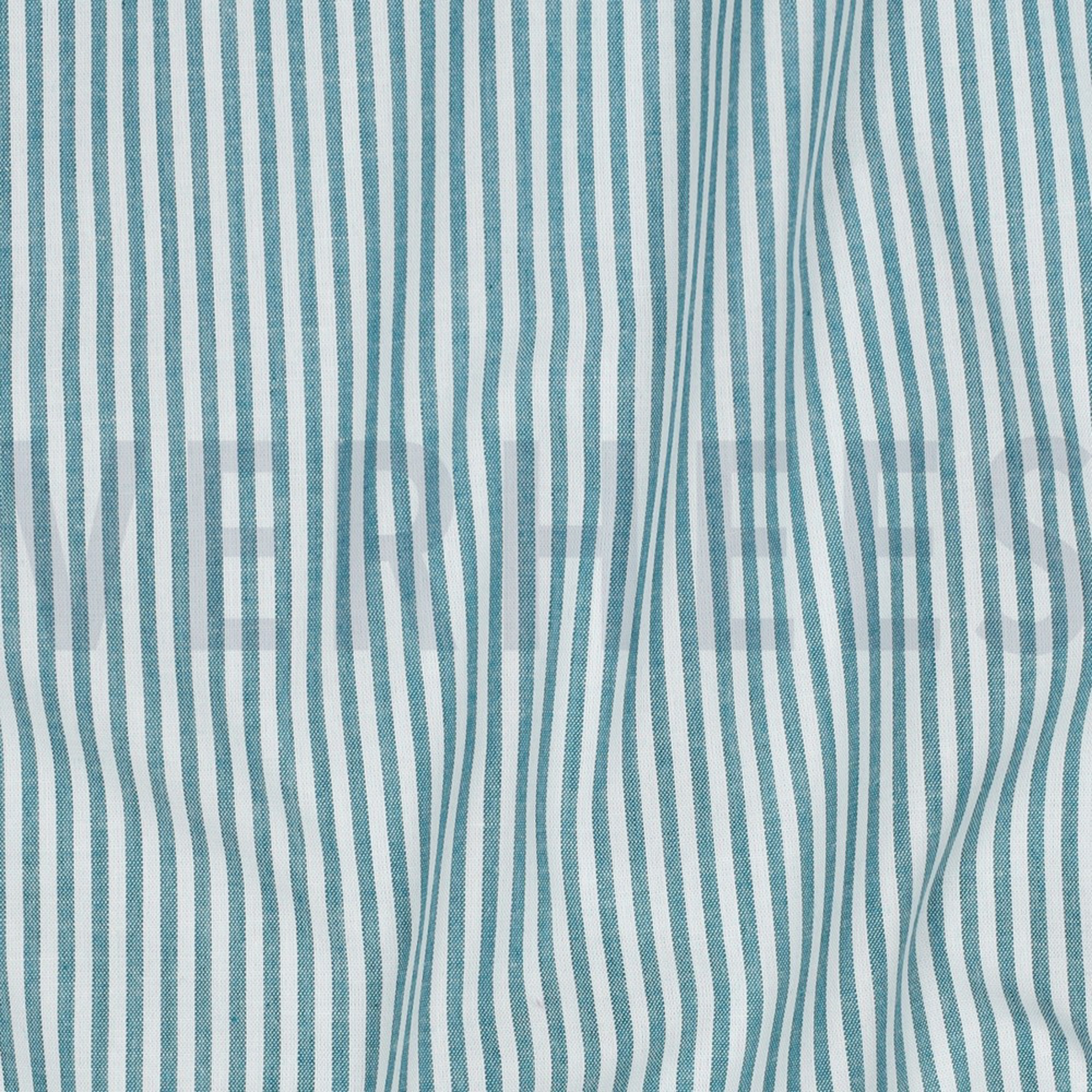 GARENGEVERFD POPLIN STREPEN 3MM PETROL (high resolution) #2