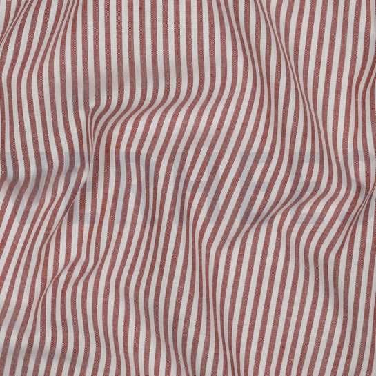 GARENGEVERFD POPLIN STREPEN 3MM TERRACOTTA #7