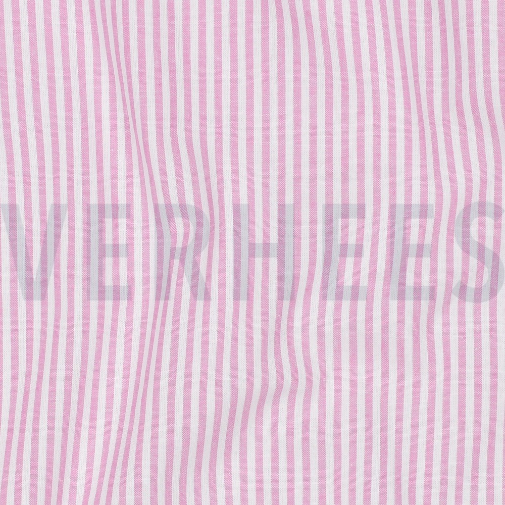 GARENGEVERFD POPLIN STREPEN 3MM ROZE #7