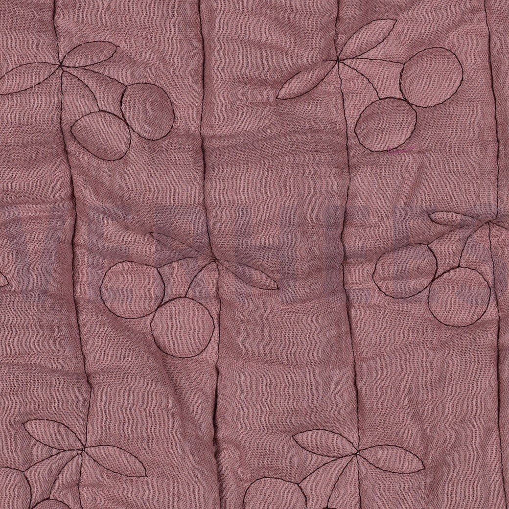 DOUBLE GAZE DE COTON MATELASSÉ CERISES MAUVE #7