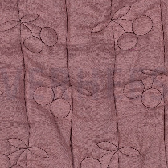 DOUBLE GAUZE GEWATTEERD KERSEN MAUVE #7