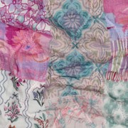 DOUBLE GAUZE GEWATTEERD DIGITAAL BLOEMEN LICHTROZE (thumbnail) #2