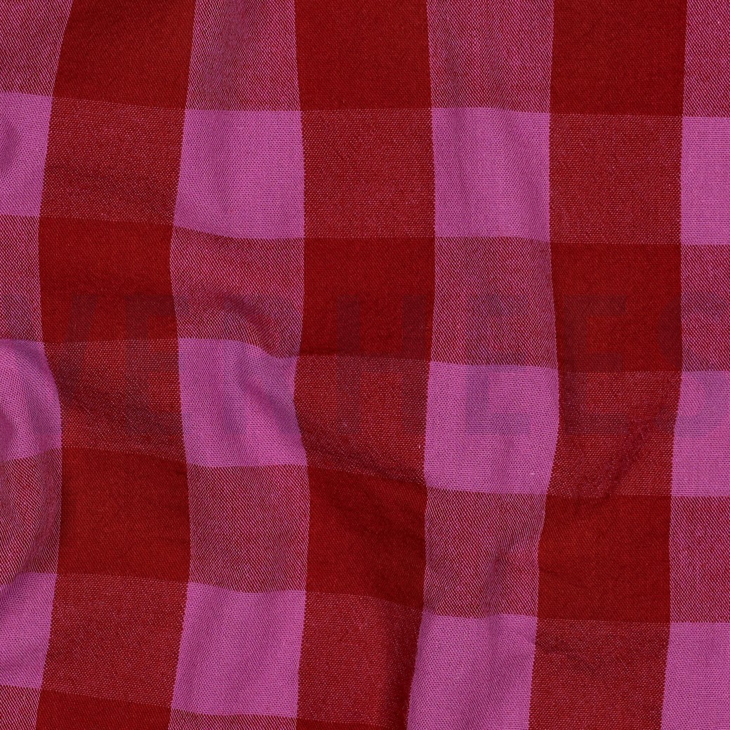 BAUMWOLLE GARNGEFÄRBT KAROS ROT/FUCHSIA #7