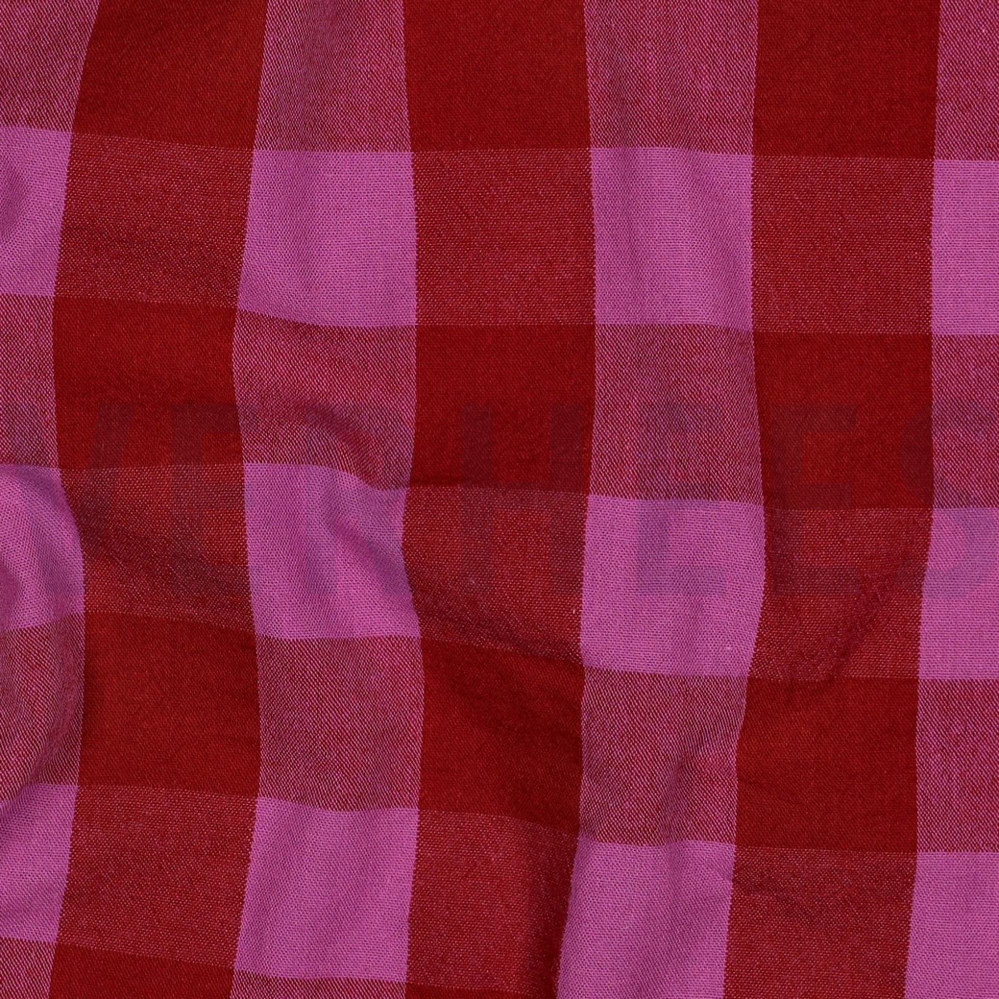 KATOEN GARENGEVERFD RUITEN ROOD/FUCHSIA (high resolution) #2