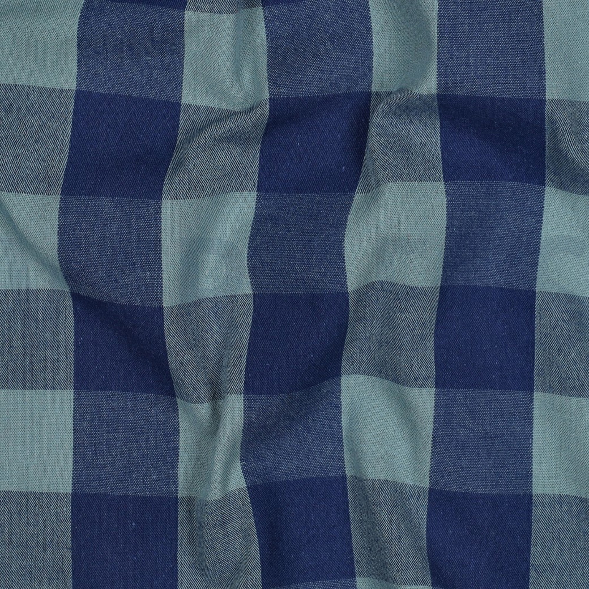 KATOEN GARENGEVERFD RUITEN BLAUW/GREEN (high resolution) #2