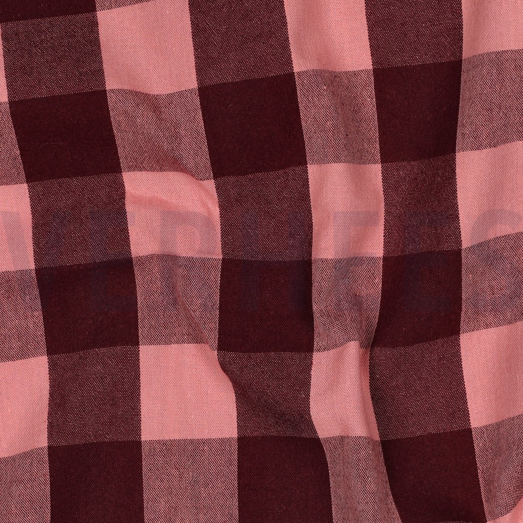 KATOEN GARENGEVERFD RUITEN AUBERGINE #7