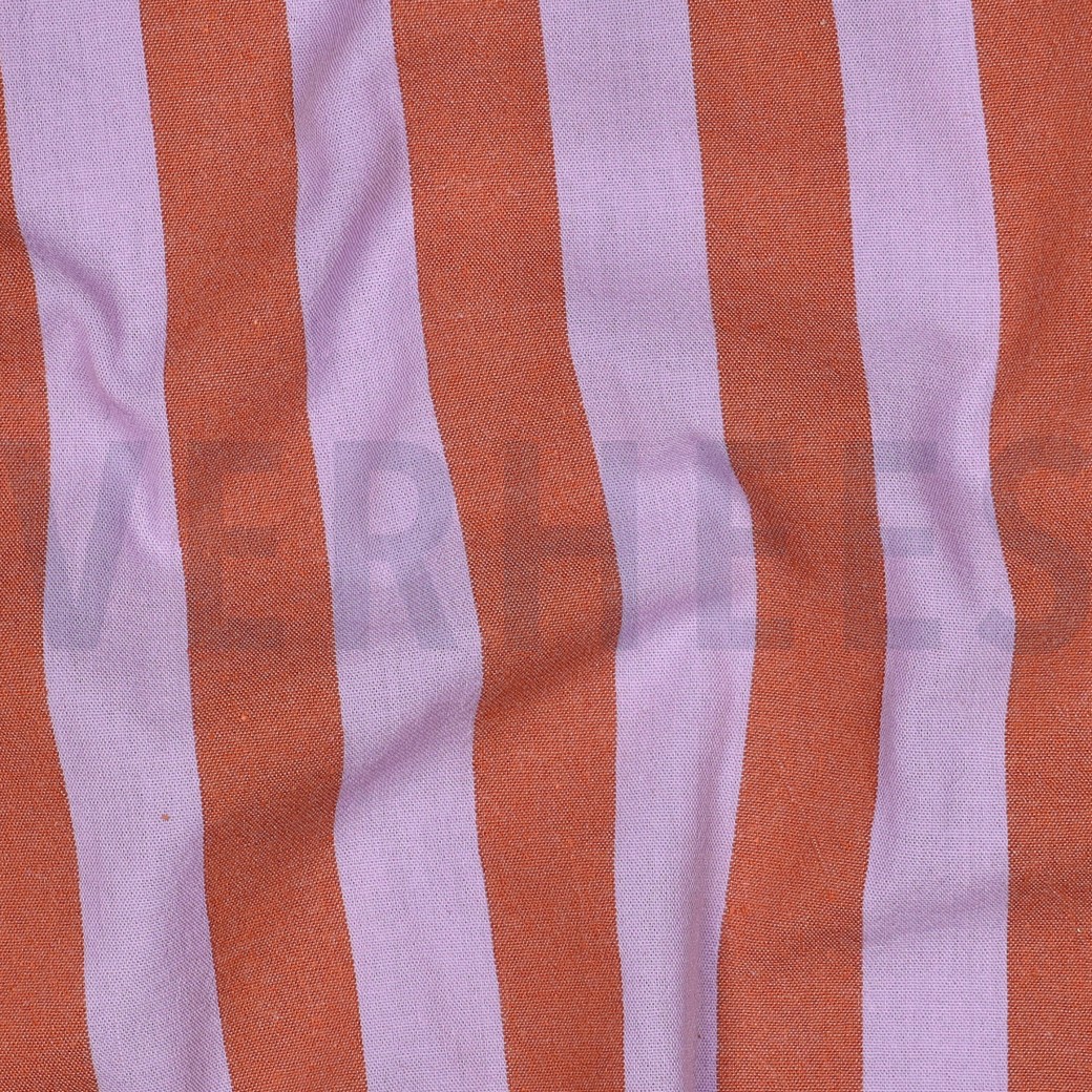 COTTON YARN DYED STRIPES LAVENDER/ORANGE #7