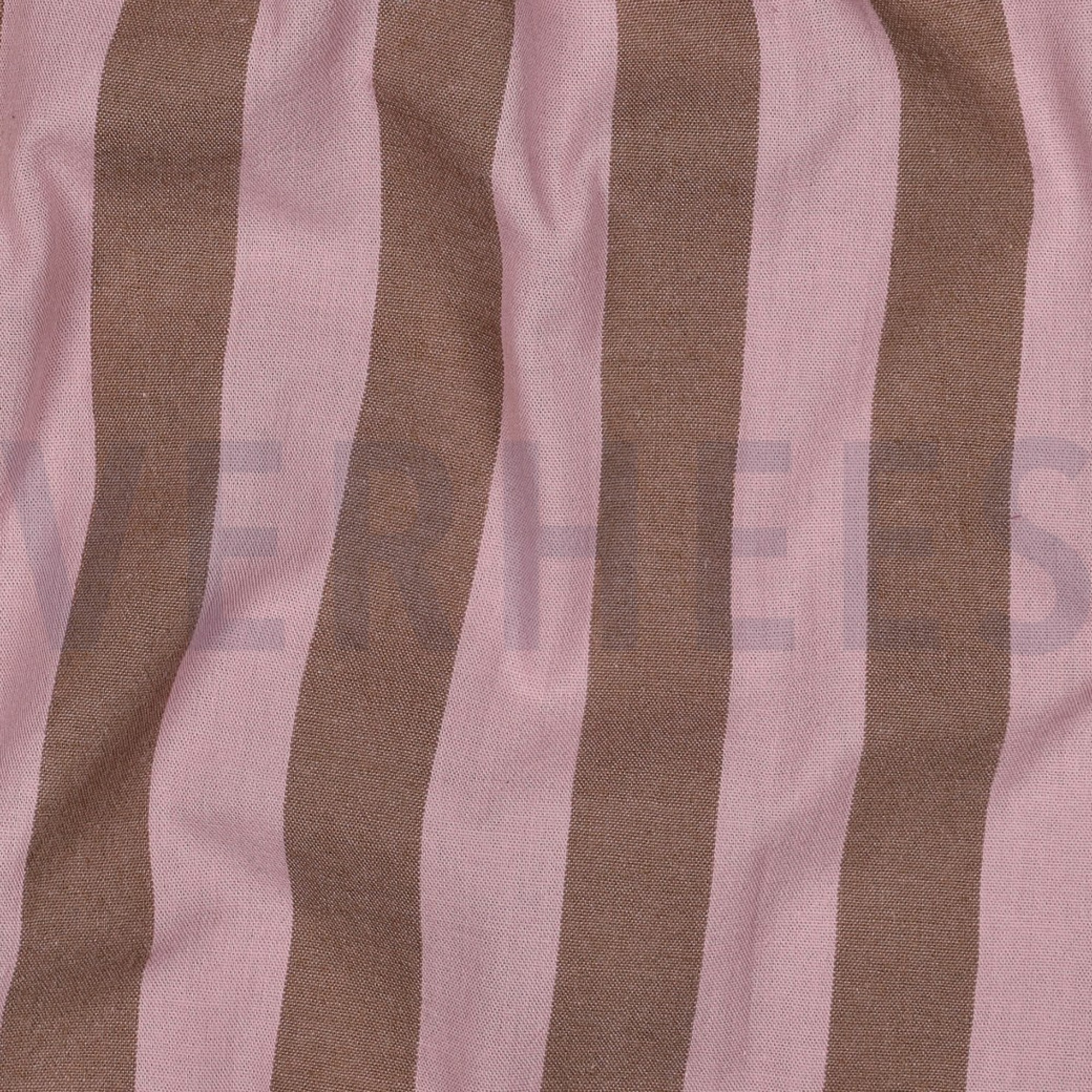 KATOEN GARENGEVERFD STREPEN LICHTROZE/BRUIN (high resolution) #2