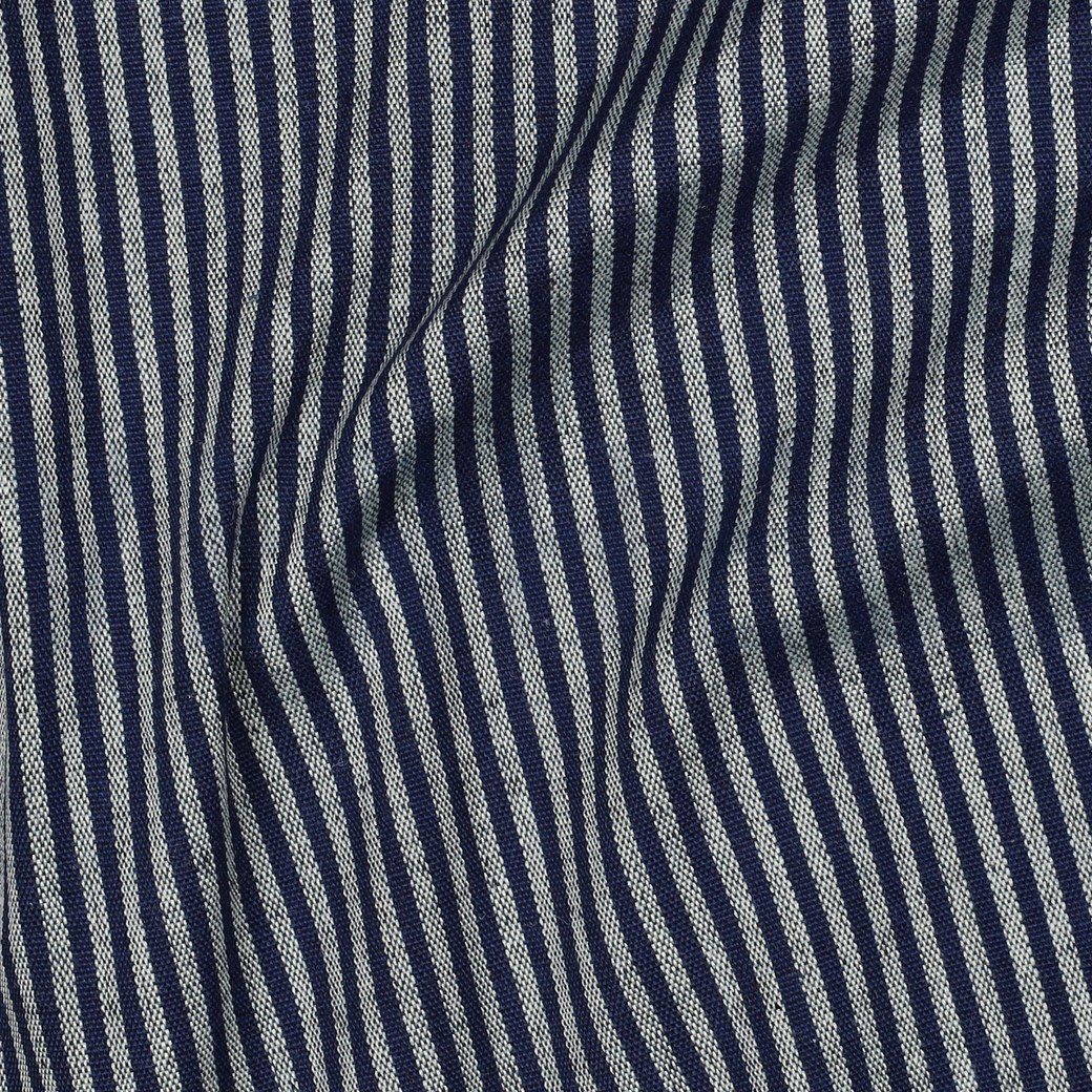 JACQUARD YARN DYED STRIPES NAVY #7