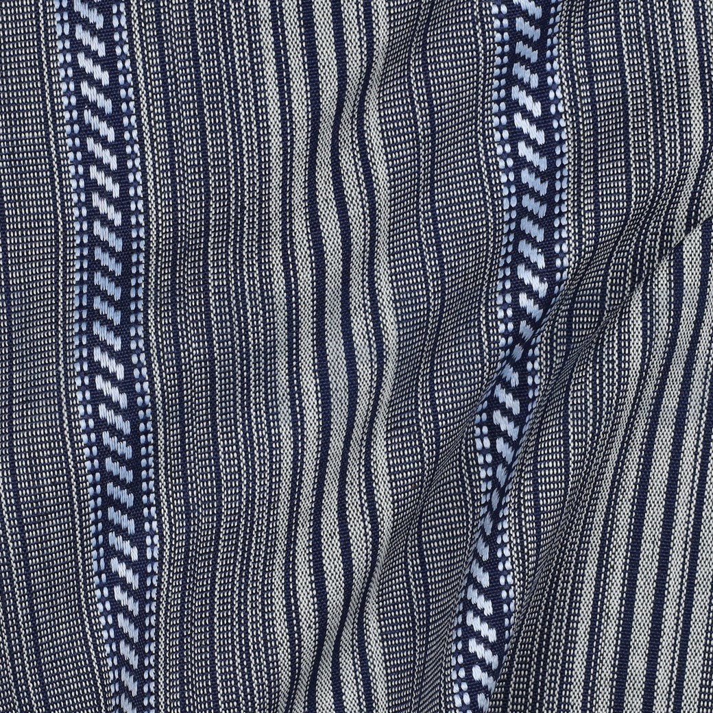 JACQUARD GARENGEVERFD STREPEN MARINEBLAUW #7