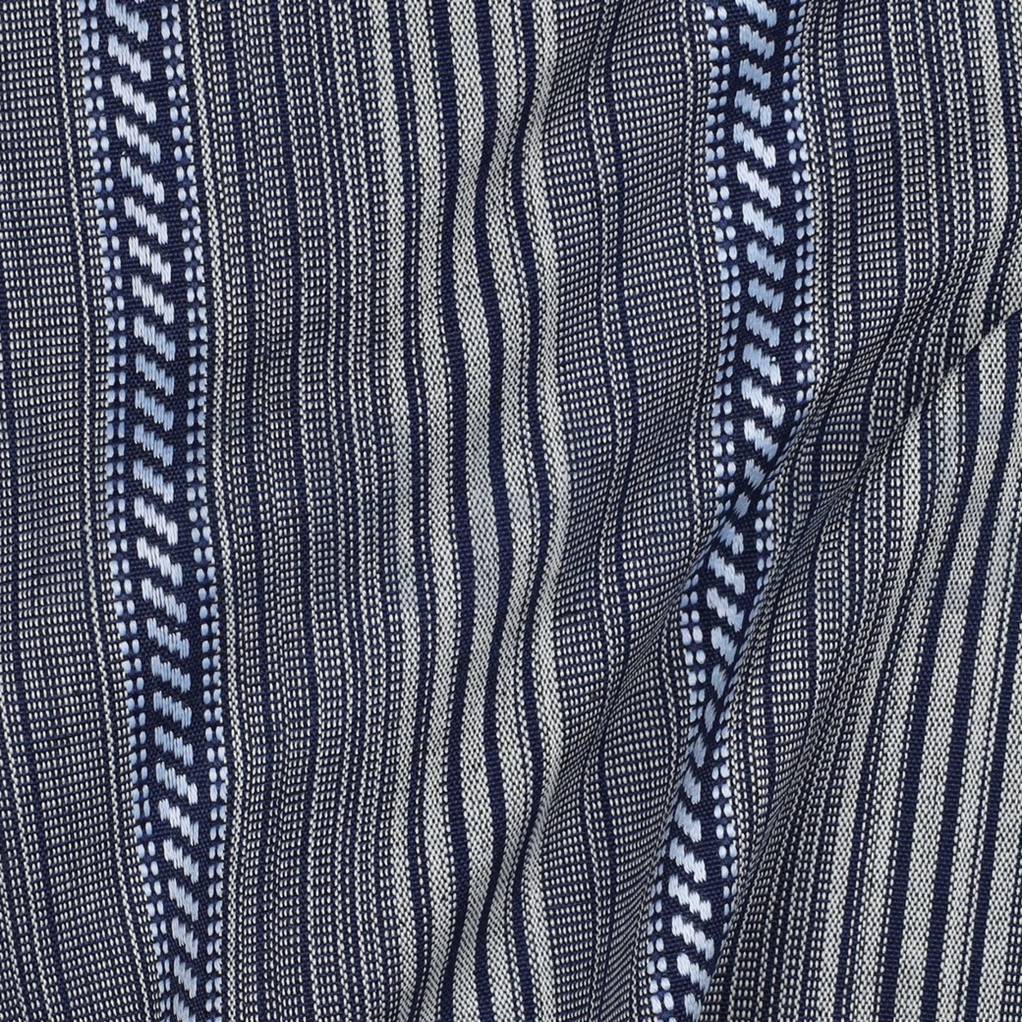JACQUARD TEINT EN FIL RAYURE BLEU MARINE (high resolution) #2
