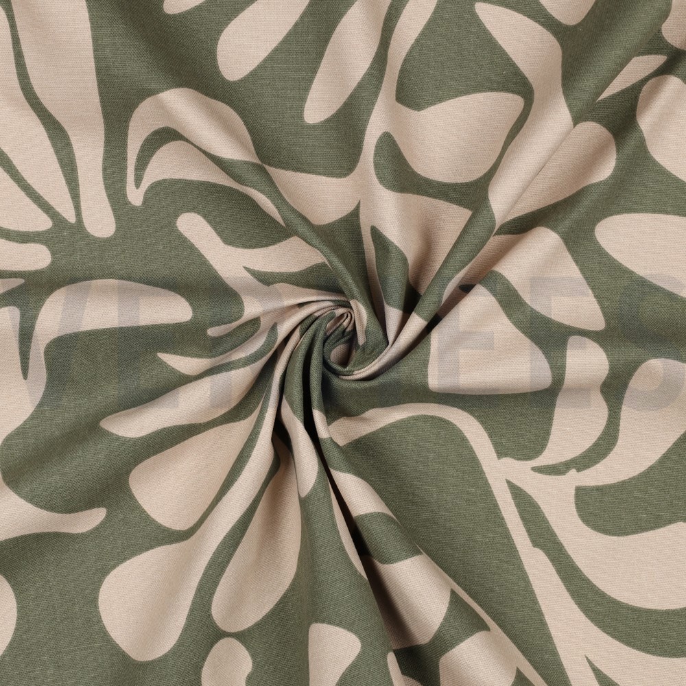 CANVAS VINTAGE LEAVES ARMY GREEN #7