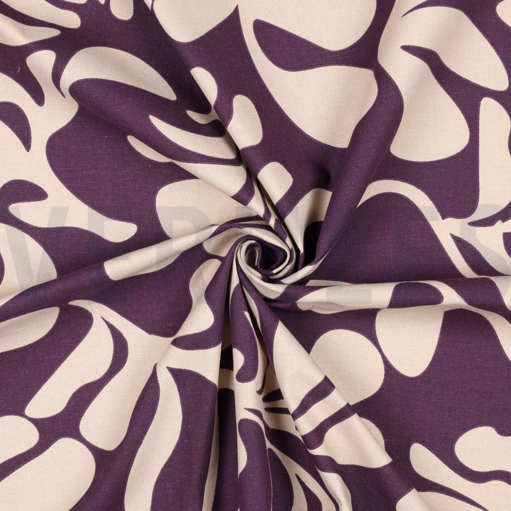 CANVAS VINTAGE LEAVES DARK PURPLE #7