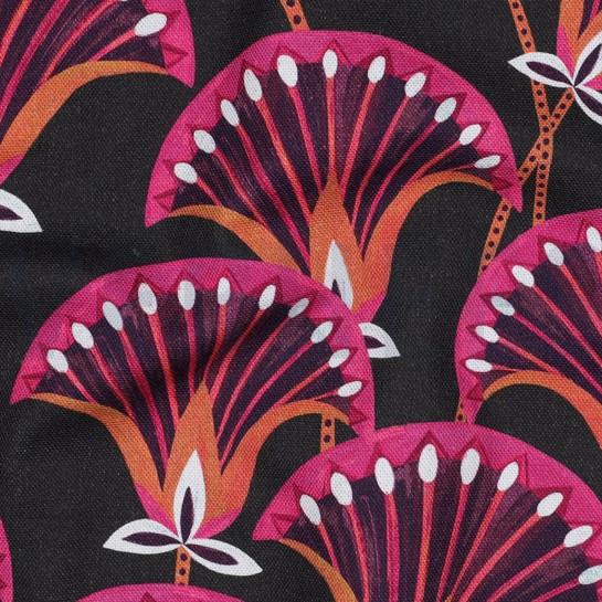 CANVAS DIGITAL FLOWERS ANTHRACITE #7