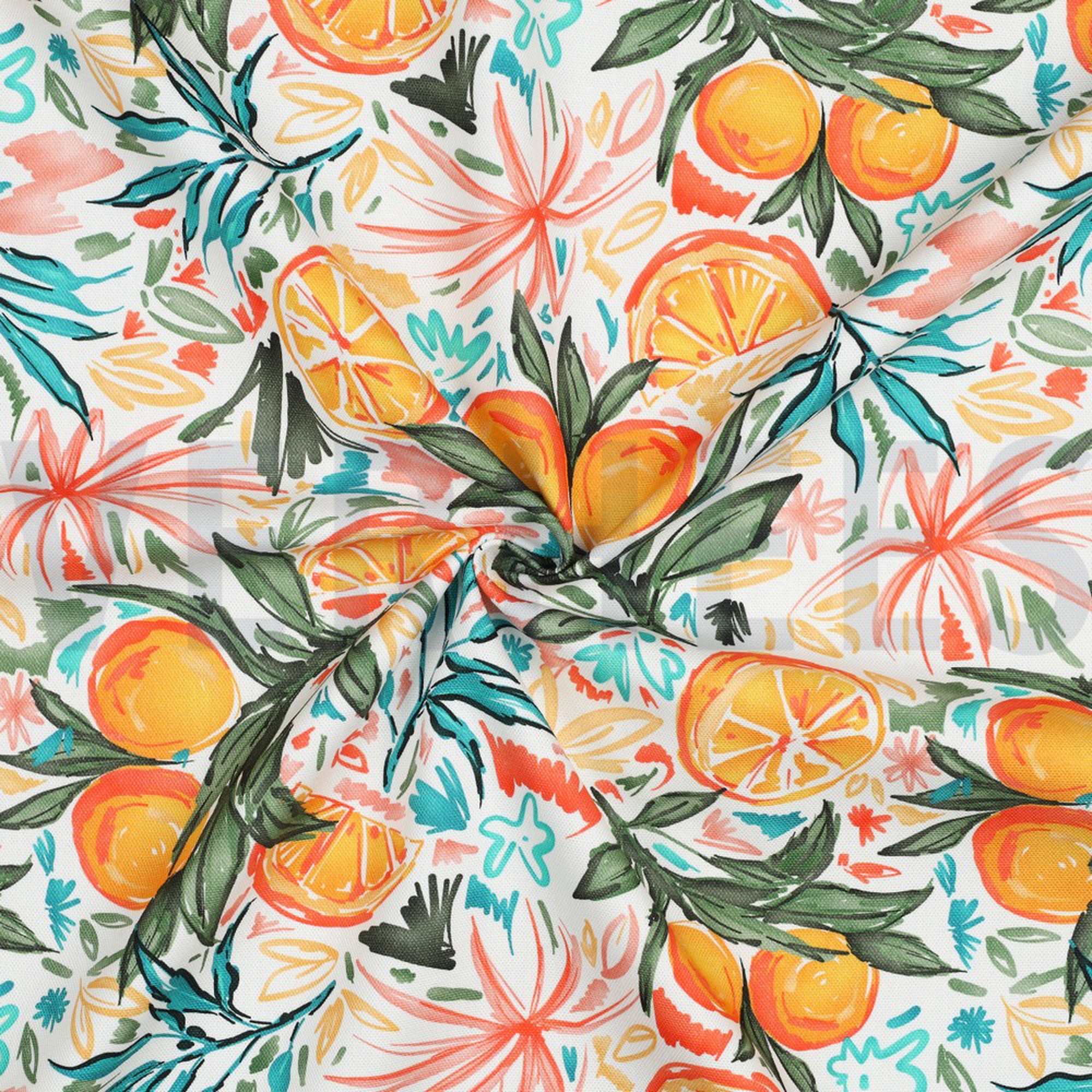 TOILE DÉCORATION DIGITAL ORANGES BLANC (high resolution) #2