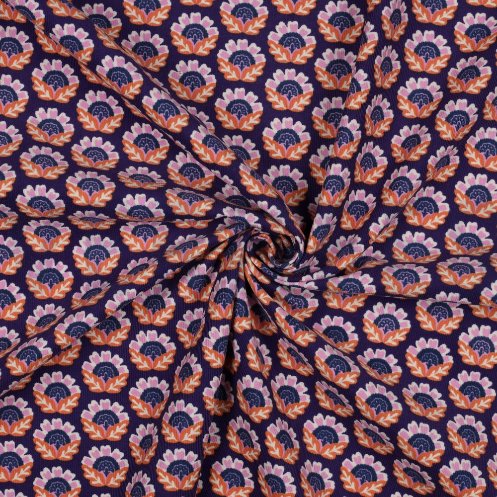 VELOURS MILLERAIES FLEURS VIOLET #7