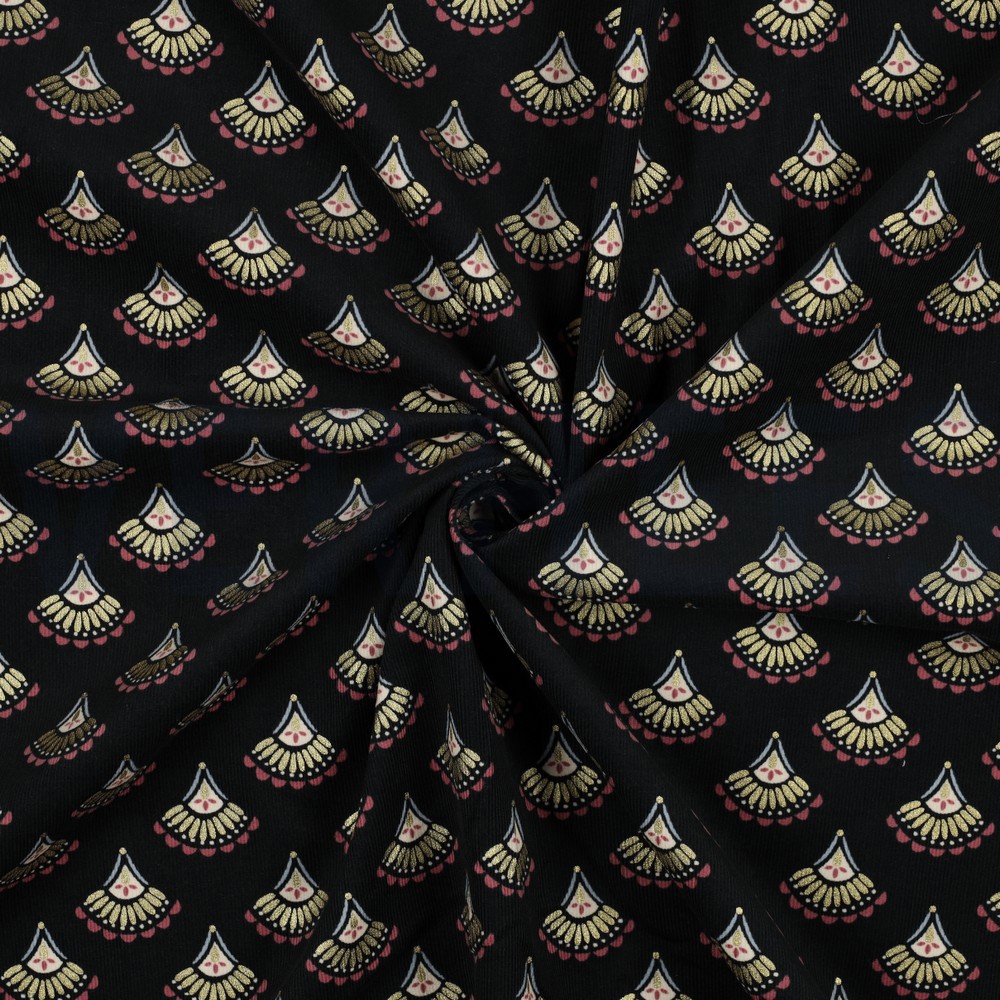 CORDUROY BABYRIB GLITTER BOHO ZWART #7