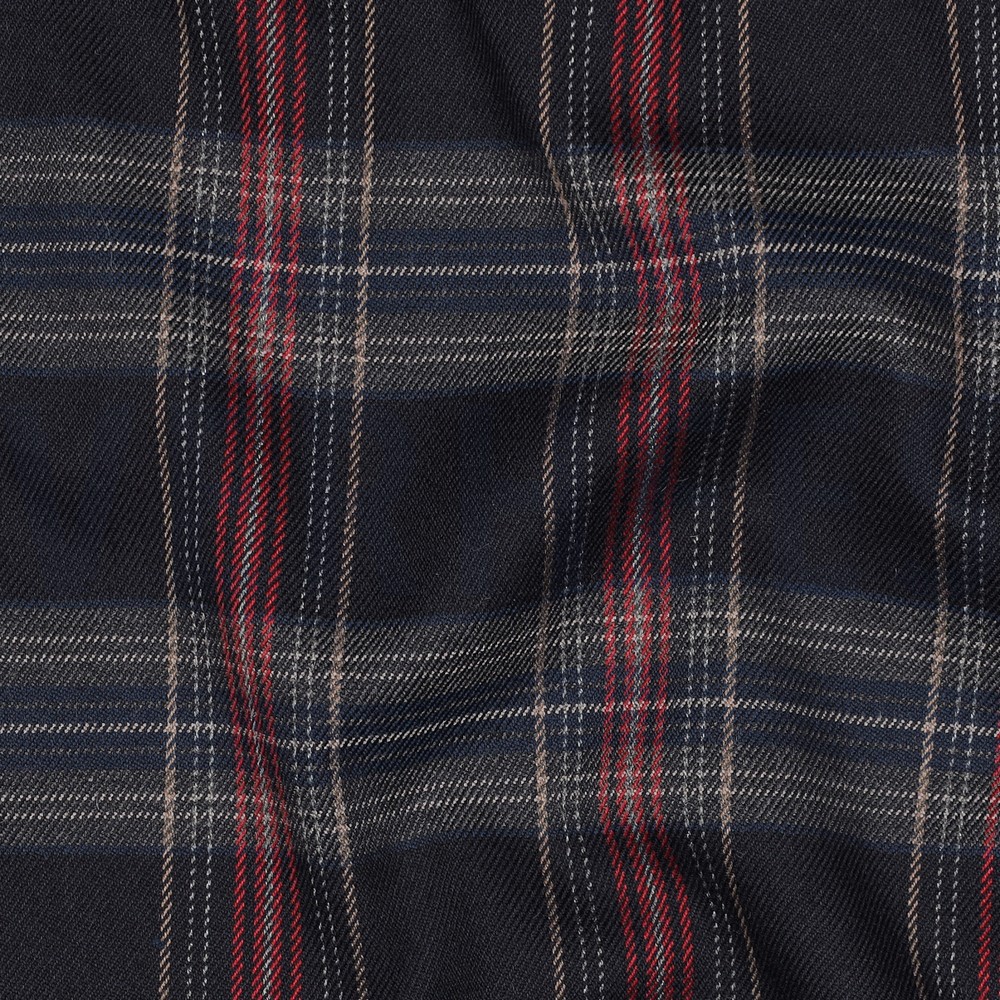 TARTAN CHECK NAVY/RED/CAMEL #7
