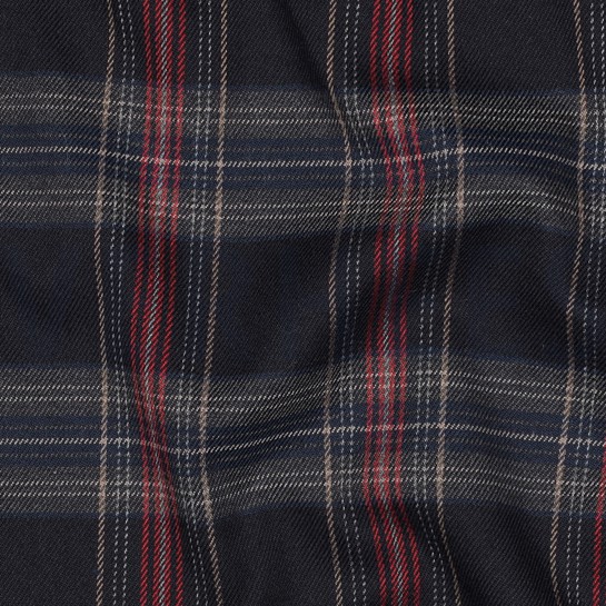 TARTAN CHECK MARINEBLAU/ROT/CAMEL #7