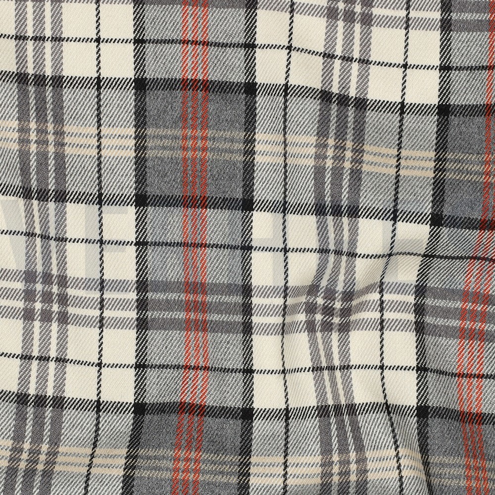 TARTAN CHECK ECRU/GREY/ORANGE #7
