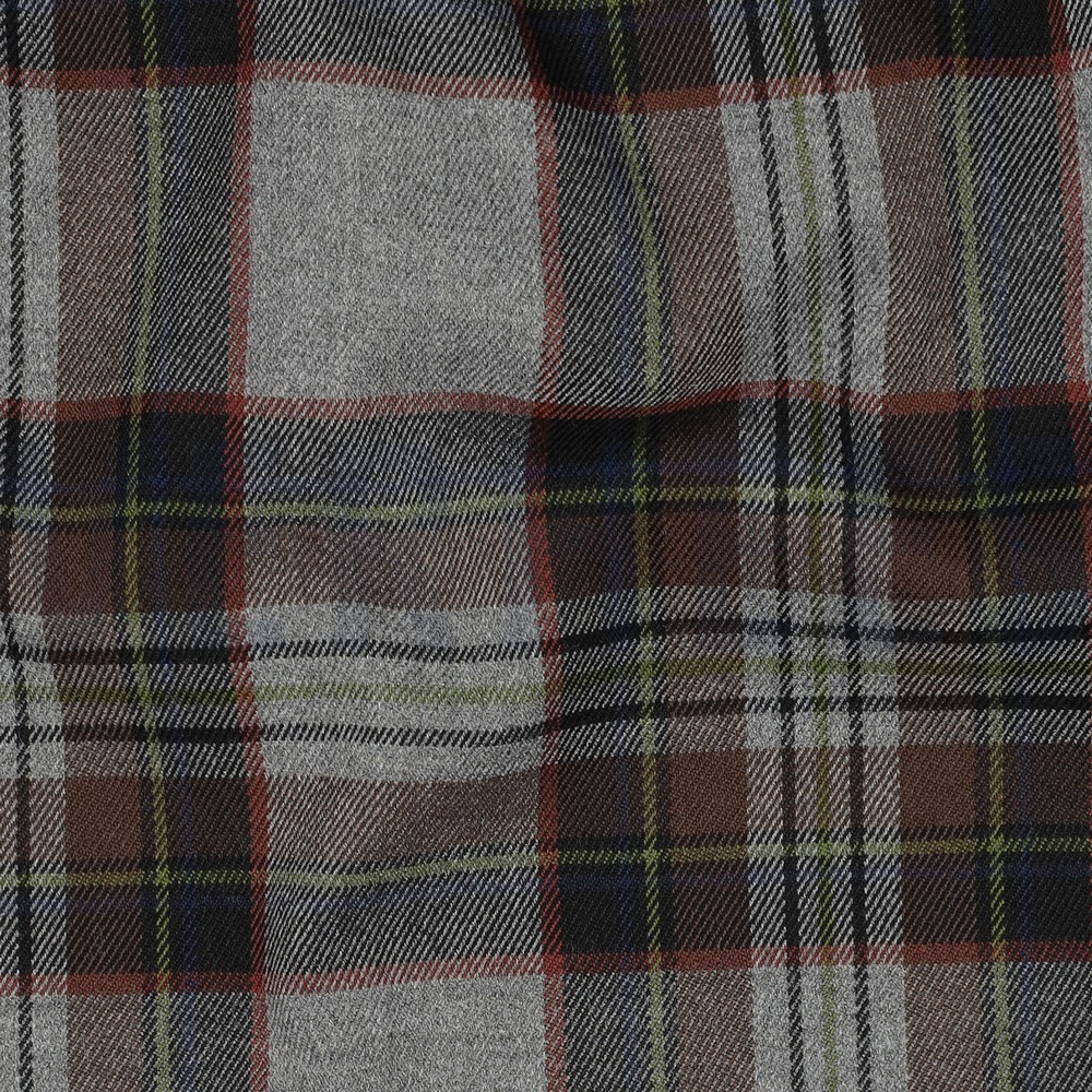 TARTAN CHECK GREY/BROWN/LIME #7