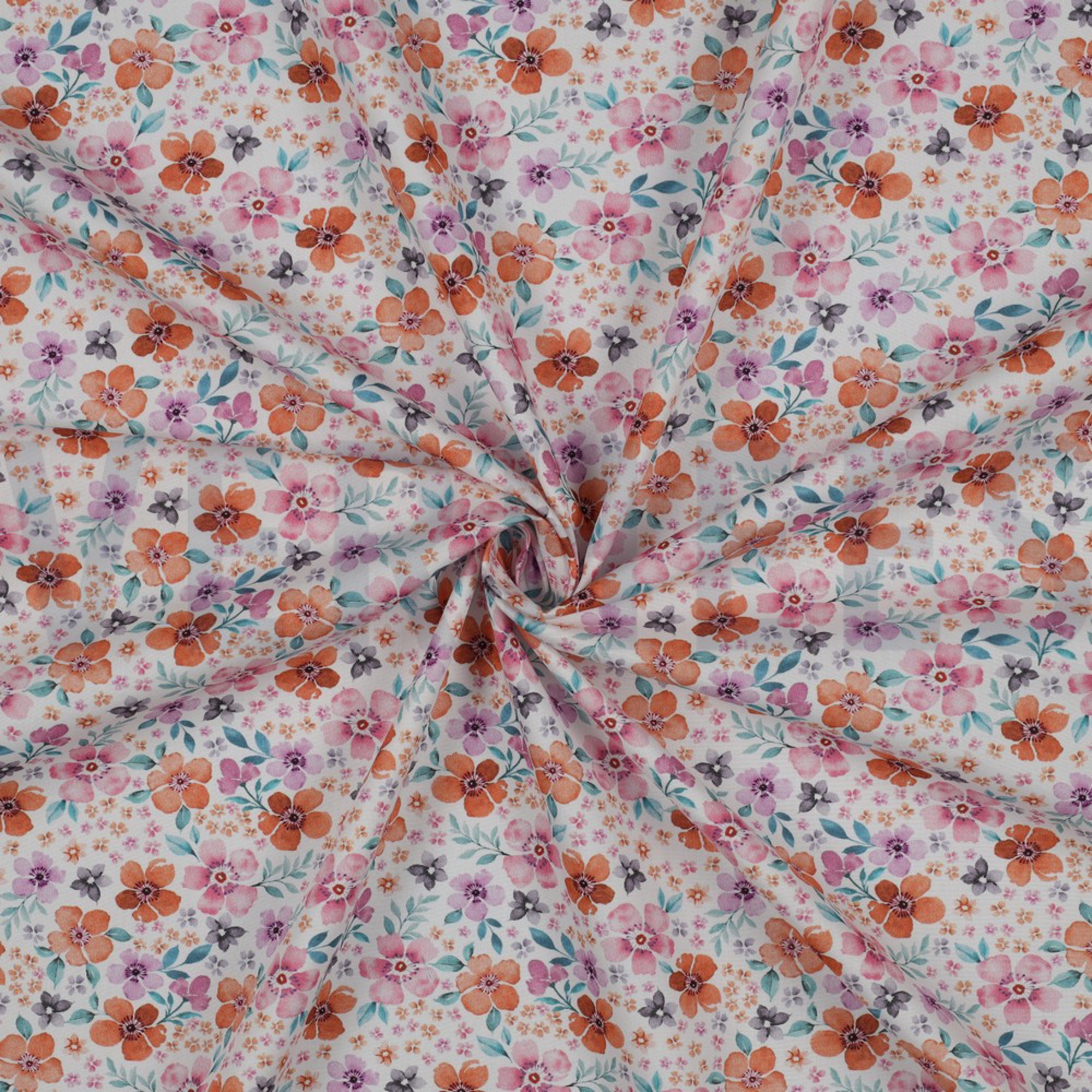 KATOENEN POPLIN DIGITAAL BLOEMEN WIT (high resolution) #2