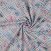 DOUBLE GAUZE DIGITAAL GEO WATERVERF BLAUW (thumbnail) #2