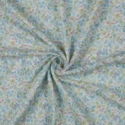 DOUBLE GAZE DE COTON GOTS DIGITAL  FLEURS BLEU (thumbnail) #2