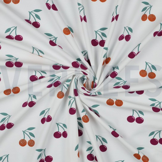 JERSEY GLITZER KIRSCHEN GEBROCHEN WEISS #7