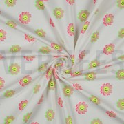 JERSEY NEON FLEURS HEUREUSES BLANC (thumbnail) #2