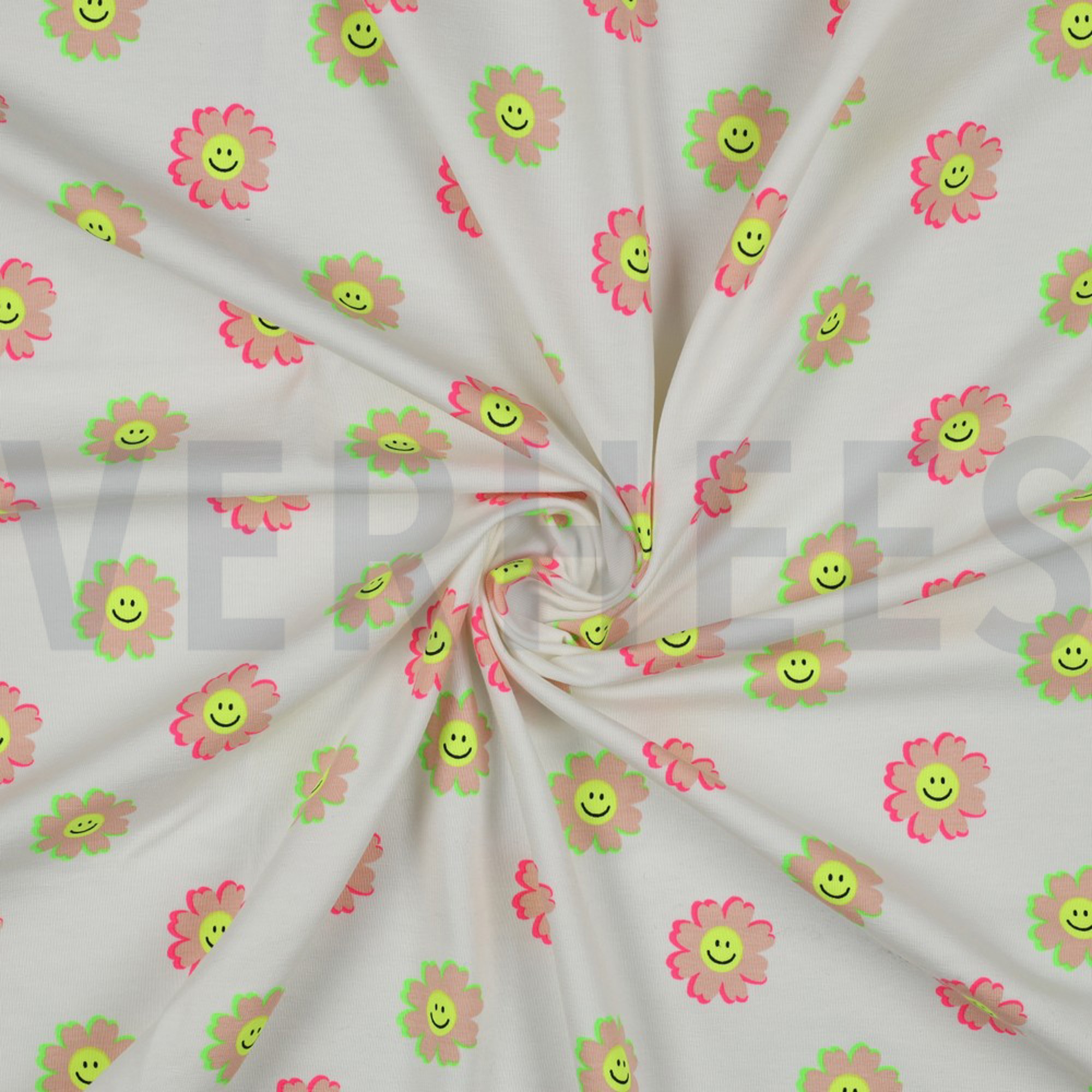 JERSEY NEON FLEURS HEUREUSES BLANC (high resolution) #2