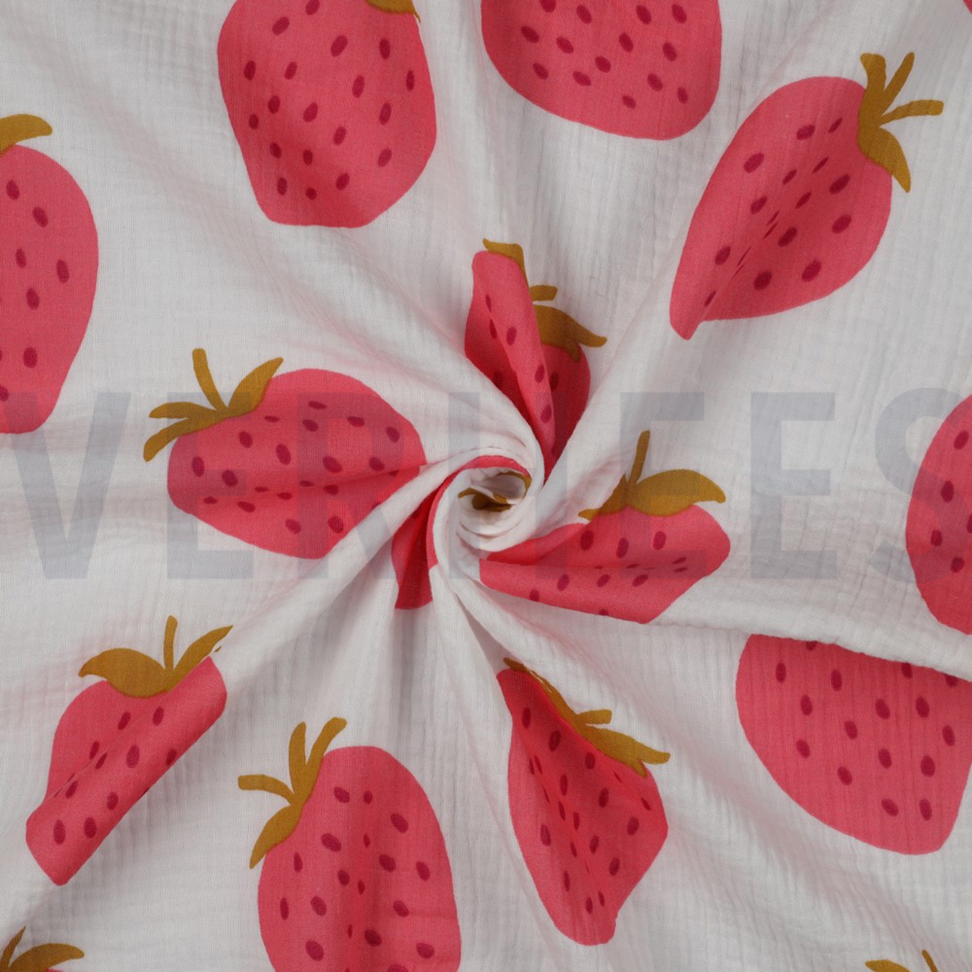 DOUBLE GAUZE STRAWBERRIES OFFWHITE (high resolution) #2