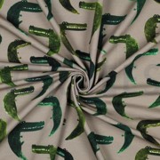 FRENCH TERRY DIGITAAL KROKODILLEN TAUPE (thumbnail) #2