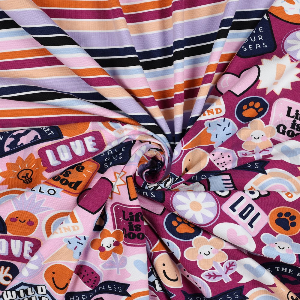 JERSEY PATCHES UND STREIFEN FUCHSIA #7