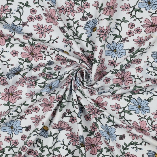 JERSEY FLOWERS ECRU #7