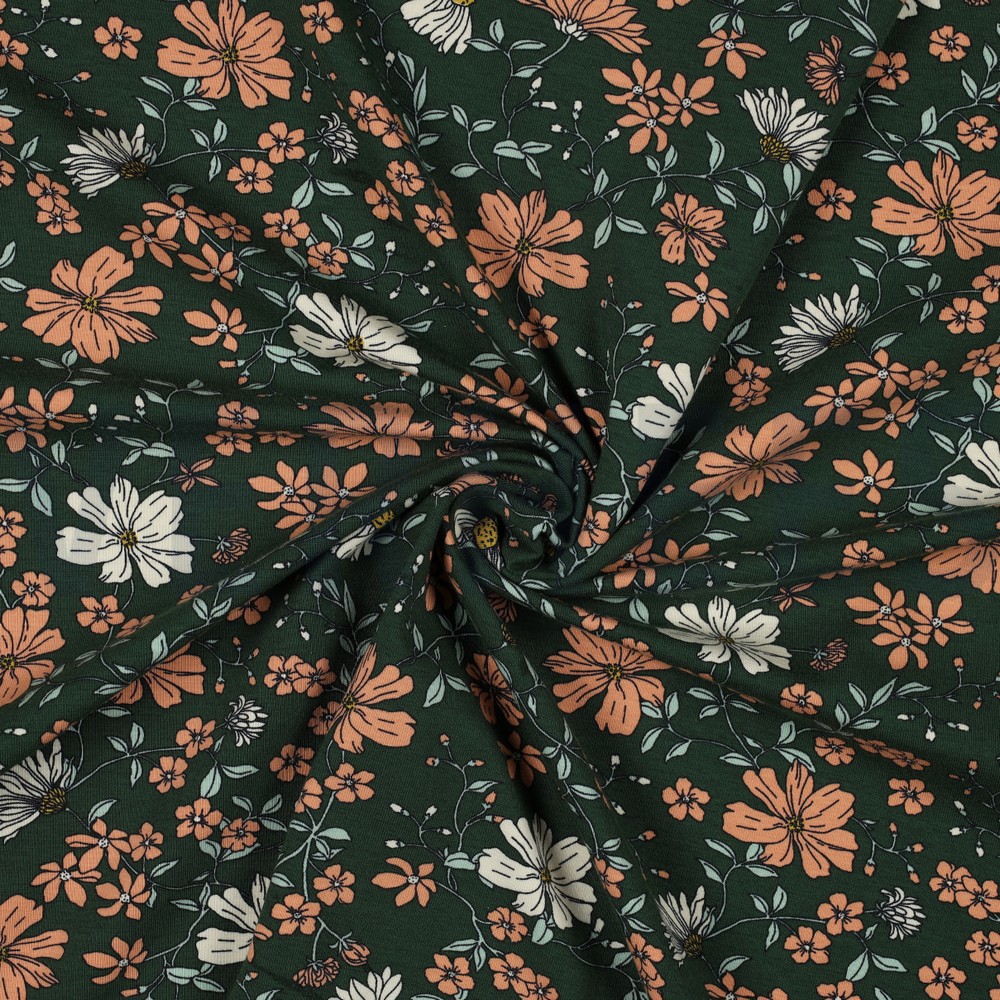 JERSEY FLEURS VERT FONCÉ #7