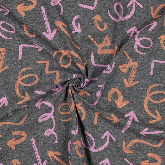 JERSEY MELANGE PFEILE GRAU MELIERT #7