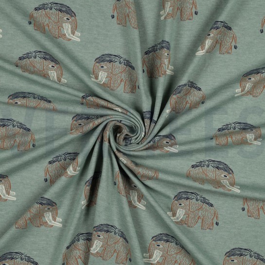 JERSEY MELANGE MAMMOETEN DONKER MINT GEMÊLEERD #7