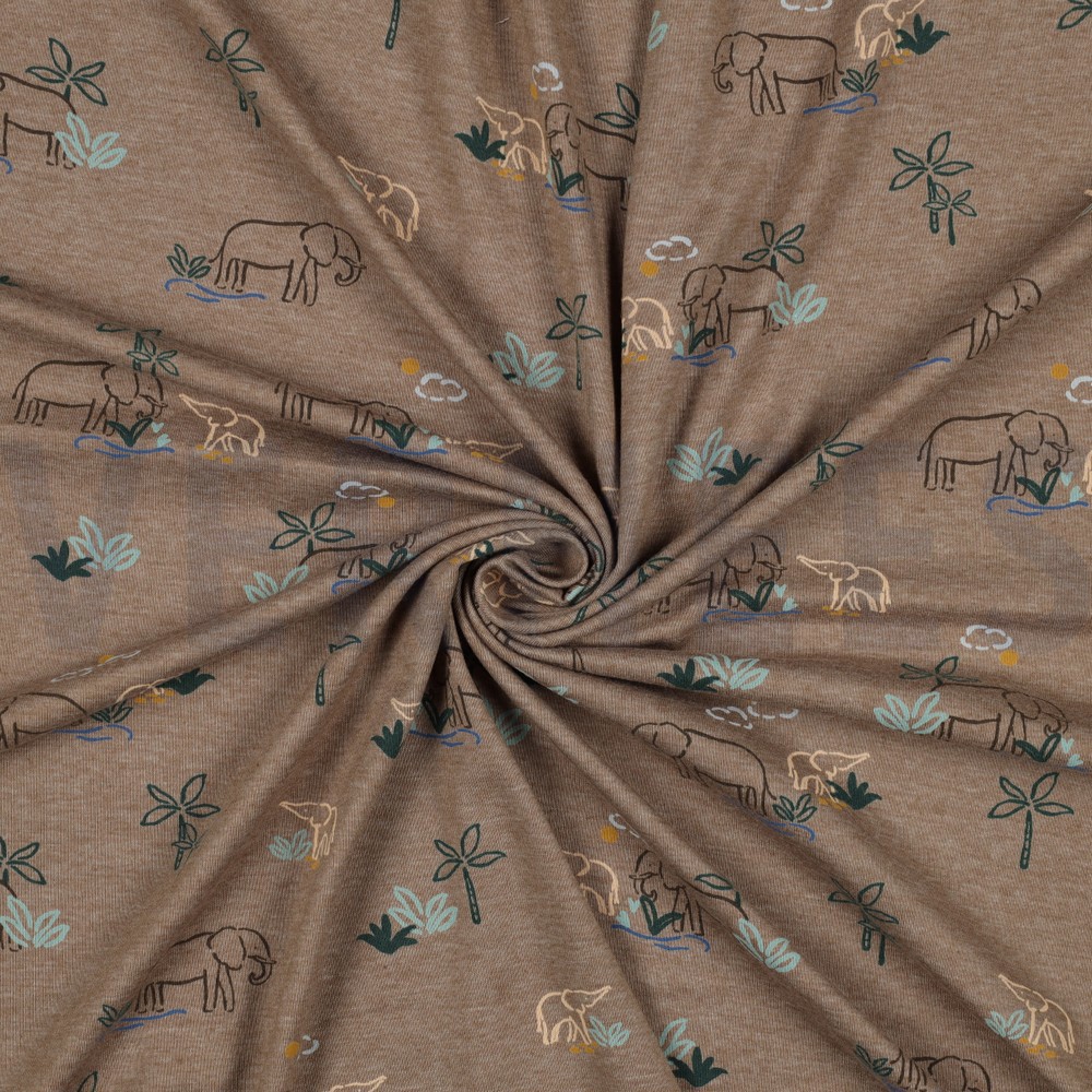 JERSEY MÉLANGE ÉLÉPHANTS TAUPE CHINÉ #7