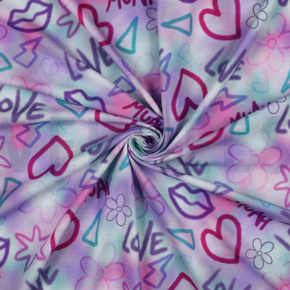 JERSEY DIGITAL MÄDCHEN GRAFFITI HELLES LAVENDEL #7