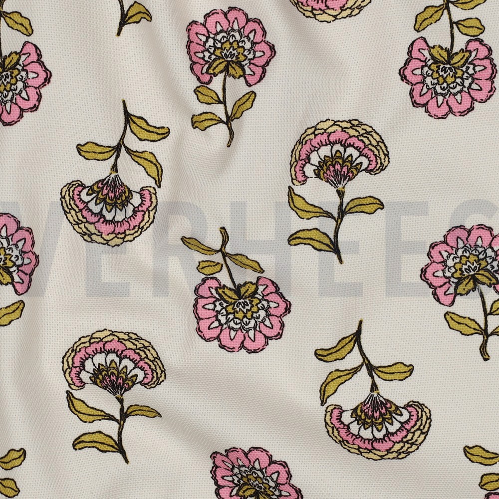 TOILE DÉCORATION FLEURS ROSE #7