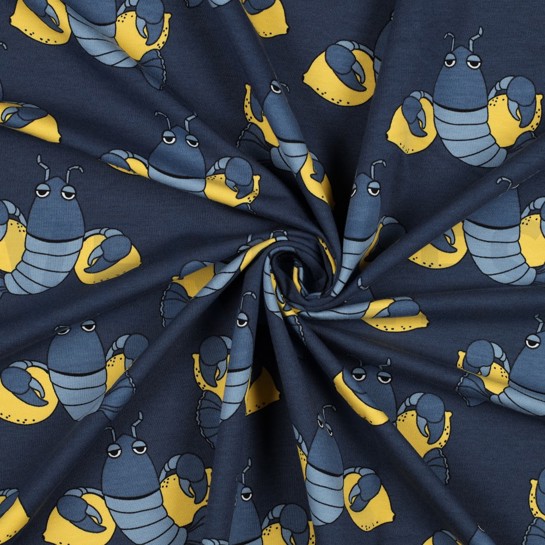 FRENCH TERRY HOMARDS COOL BLEU #7