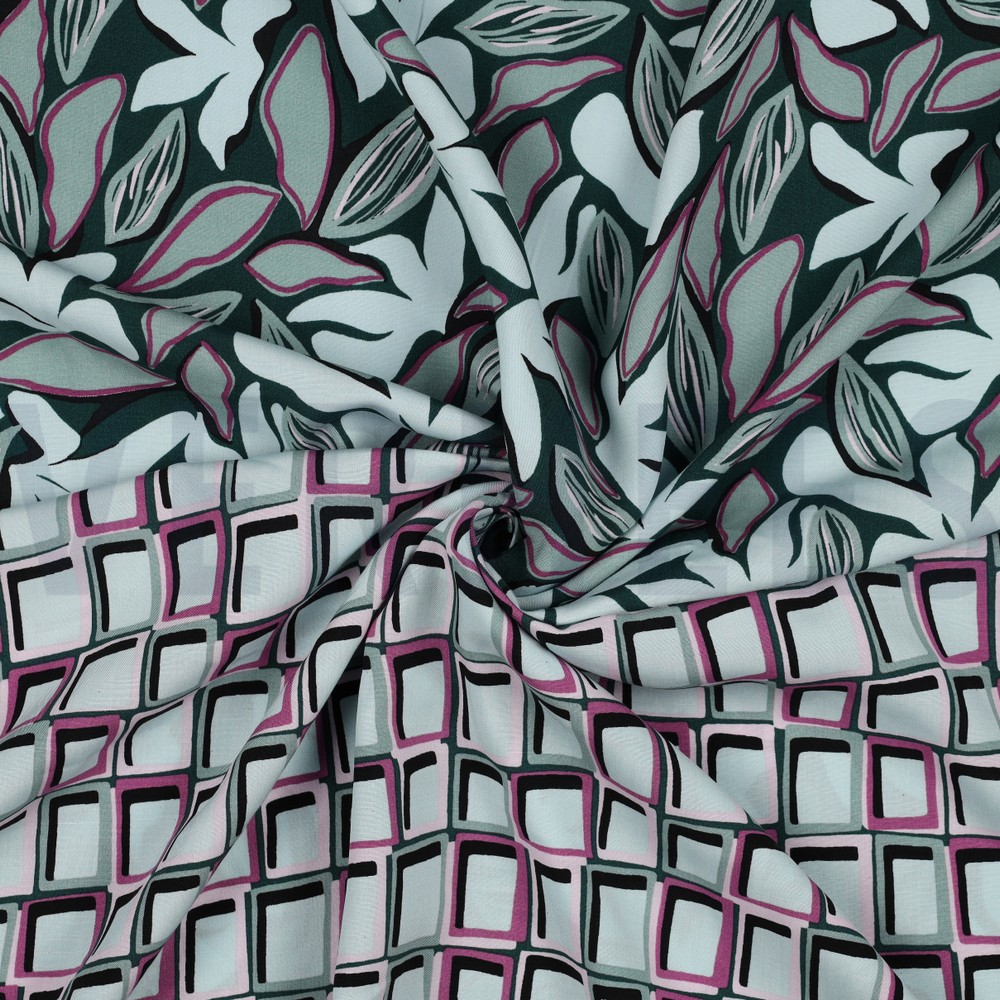 VISCOSE RADIANCE ABSTRACT DONKERGROEN #7