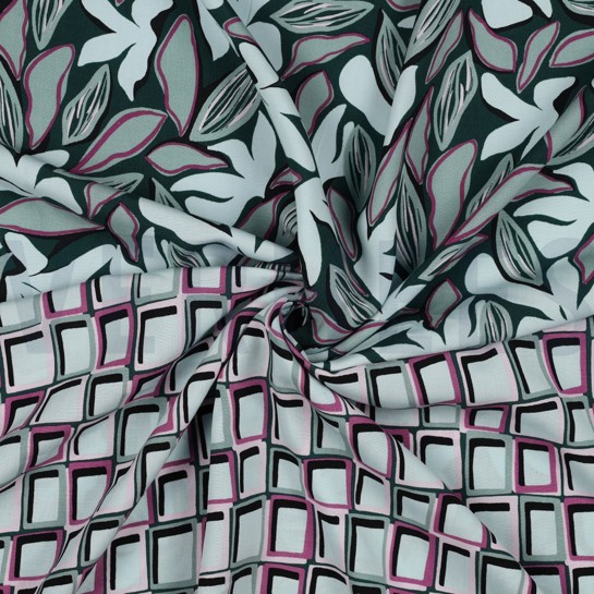 VISCOSE RADIANCE ABSTRACT DONKERGROEN #7