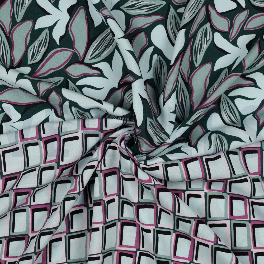 VISCOSE RADIANCE ABSTRACT DARK GREEN/MINT #7