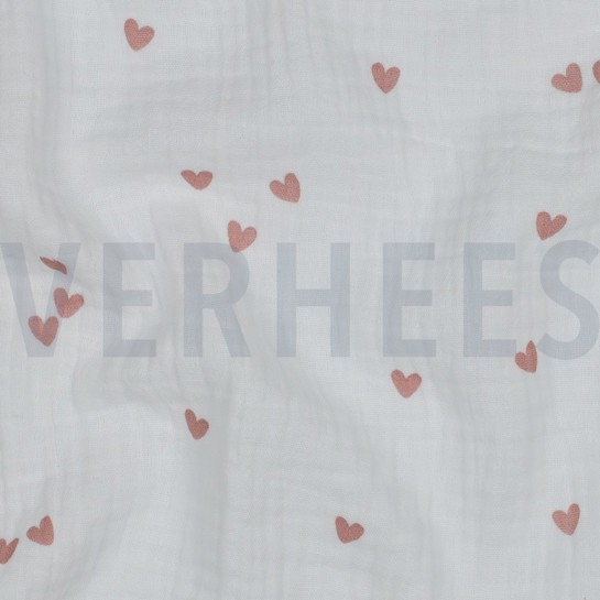 MUSSELIN KLEINE HERZEN WEISS #7