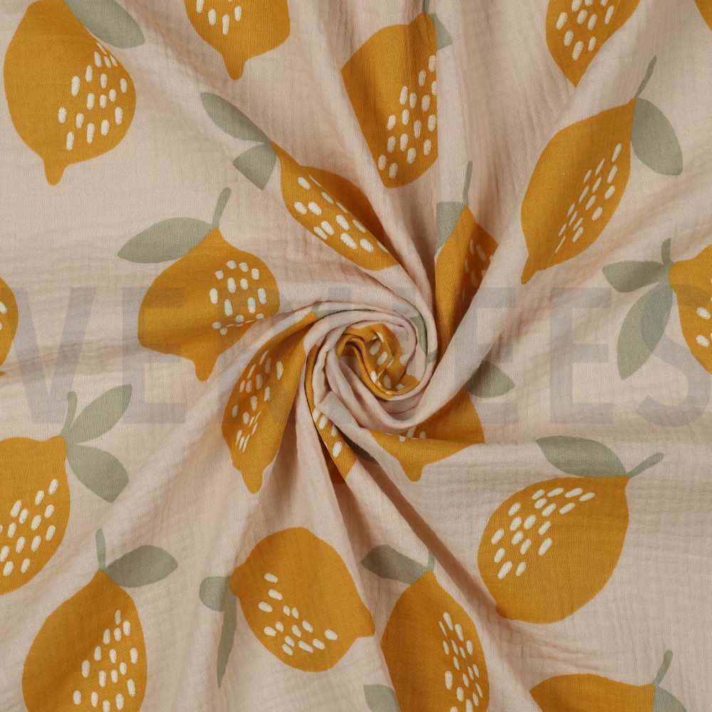 DOUBLE GAZE DE COTON CITRONS SABLE #7