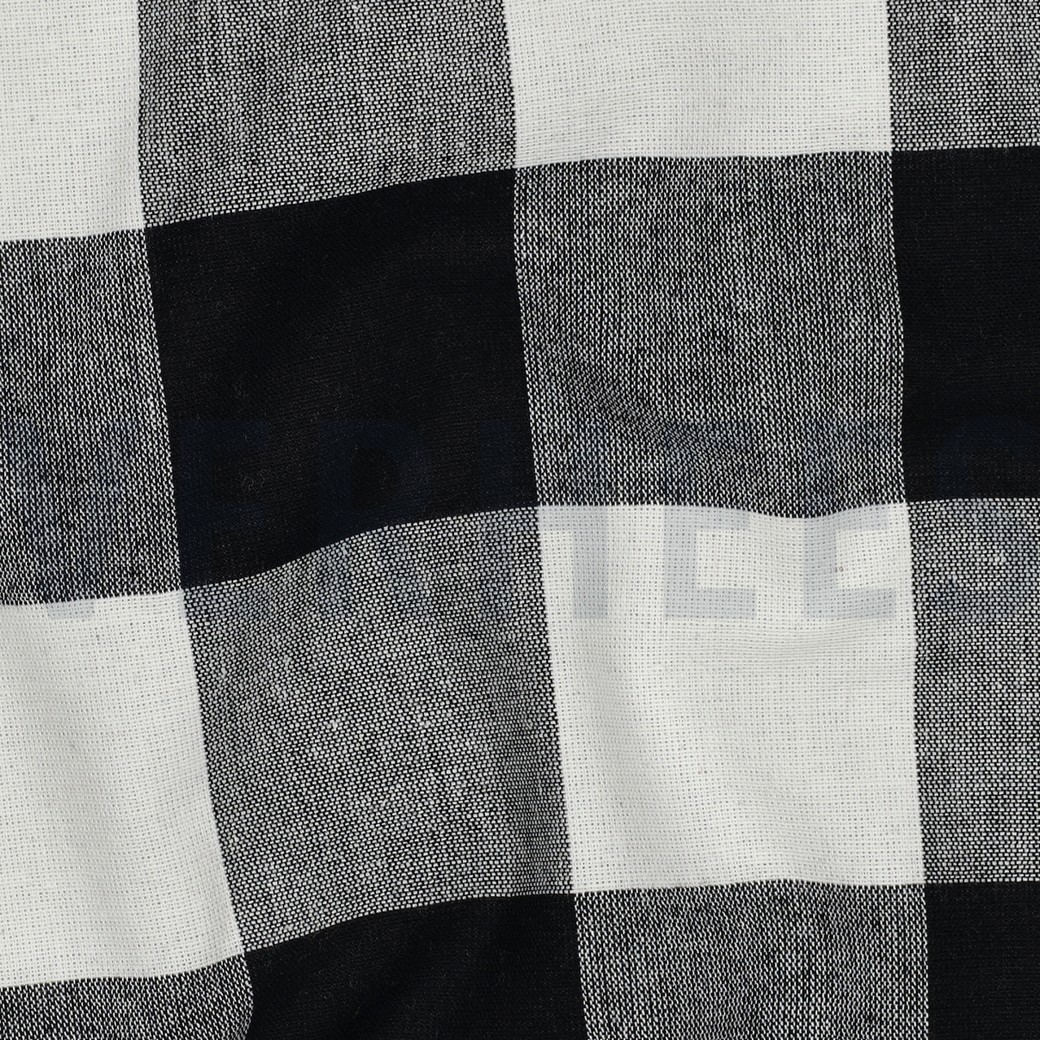 COTON TEIL FIL RAYURES & CARREAUX NOIR #7