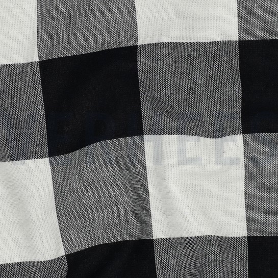 COTTON YARN DYED STRIPES & CHECKS BLACK #7