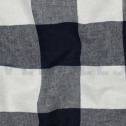 COTTON YARN DYED STRIPES & CHECKS NAVY (thumbnail) #2